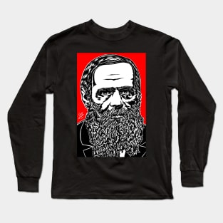 FYODOR DOSTOYEVSKY ink and acrylic portrait Long Sleeve T-Shirt